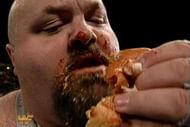 Bastion Booger enjoys a jelly donut. At least, we hope it's a jelly donut.